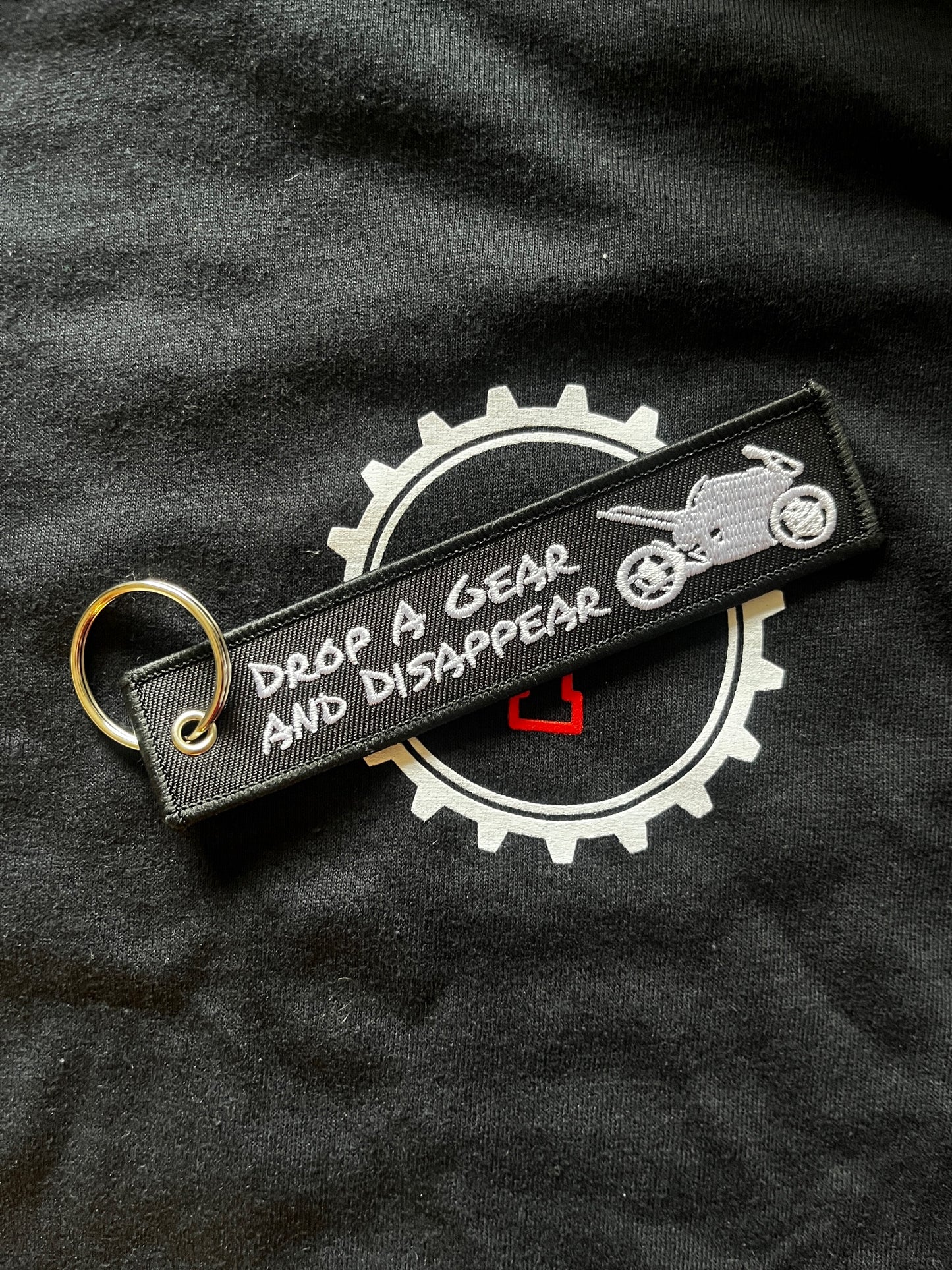 Drop A Gear And Disappear Key Tag Ring